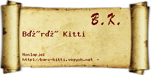 Báró Kitti névjegykártya